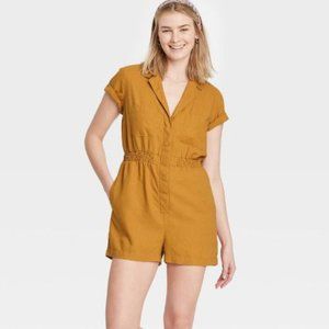 Universal Thread Short Boilersuit Romper Linen NWT